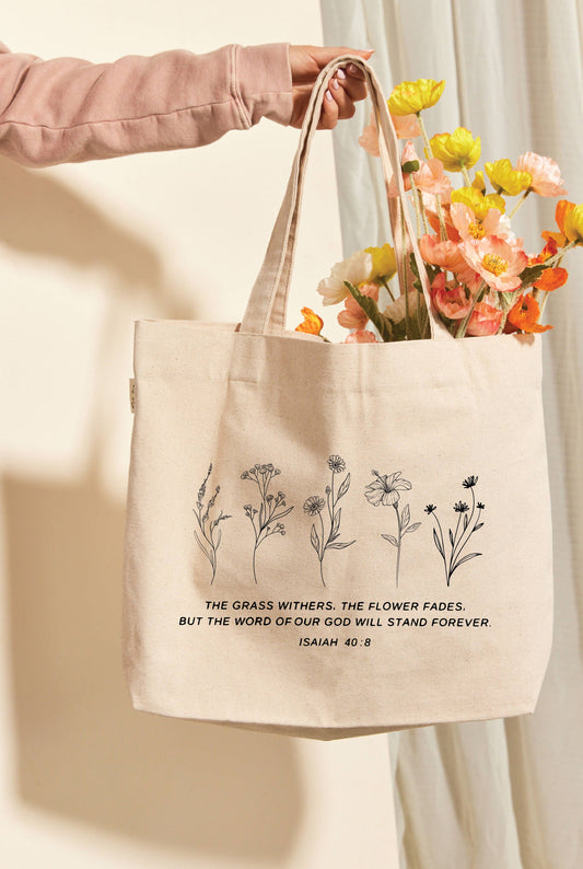 THE GRASS WITHERS Canvas Tote Bag