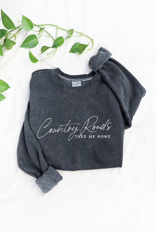 COUNTRY ROADS Mineral Graphic Sweatshirt: VINTAGE BLACK / XL